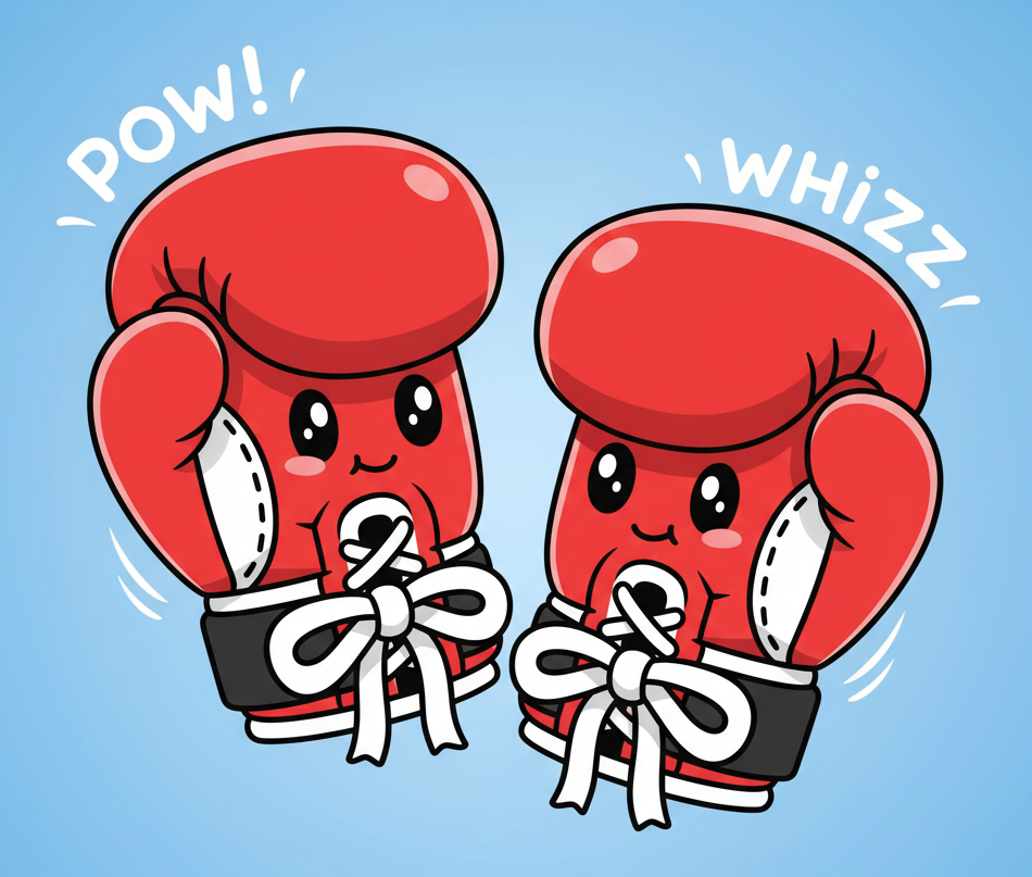 Facebook vs Website Boxing Gloves